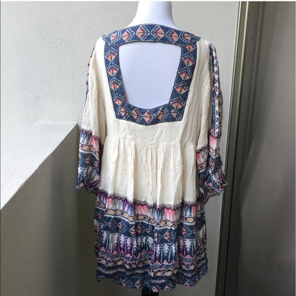 New Free People Boho Chic Long Sleeve Dress size M - Picture 4 of 7